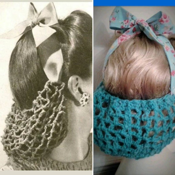 1940's Hair Snood, Tie Snood, Hair Net, Vintage Accessory