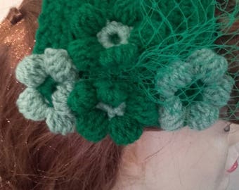 Fascinator, 1940s Hat, 1950s Hat, Half Hat,emerald Green Hat