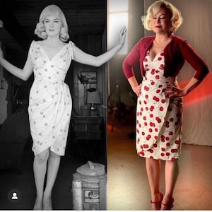 1950er Jahre Misfits Cherry Dress, Wiggle Dress, Größen 6-22 Marilyn Monroe