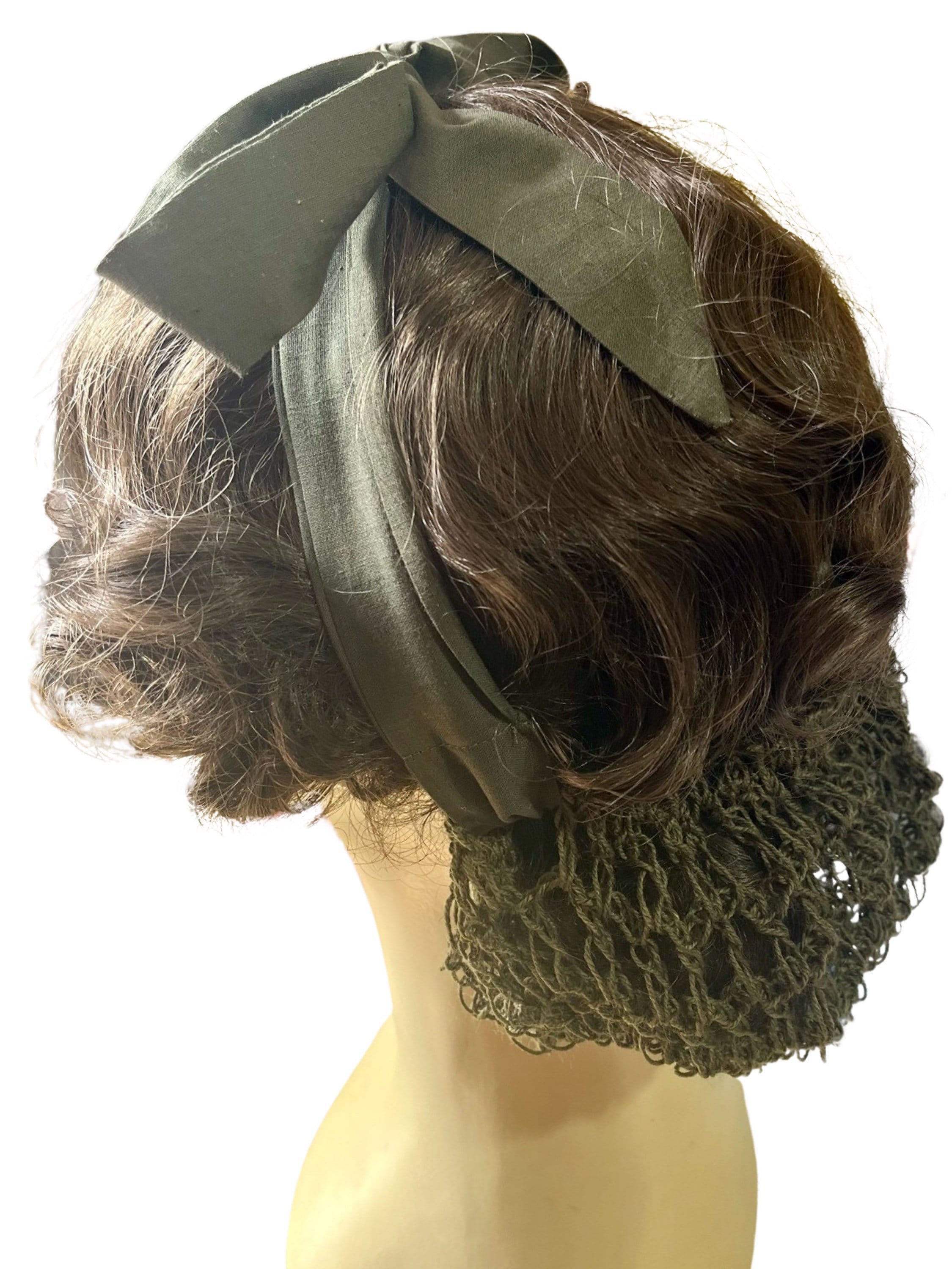 1940's Hair Snood, Tie Snood, Hair Net, Vintage Accessory, Snood