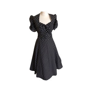 1940s dress, sizes 6-22, tea dress, dance, swing, wartime,ww2 dress, reproduction dress, vintage dress, black dress, plus size,1940s dress image 6