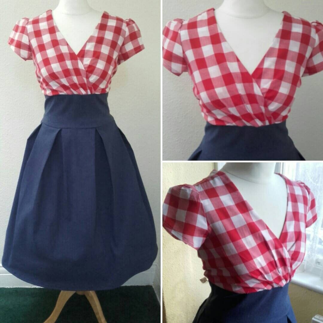Image of S Dress, Rockabilly Gingham Dress, Ladies Demin Dress, Swing Dress, Western Dress, Small To Plus Style