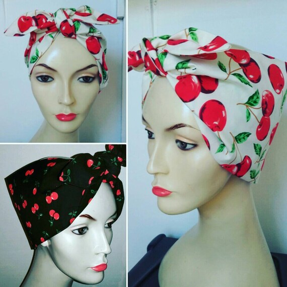 BLUE AND CREAM GINGHAM LAND GIRL 40s//50s Style Rockabilly Pin Up Head Scarf