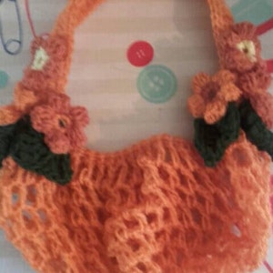 1940s half snood,hairnet, vintage accessory, crochet snood,vintage wedding,orange snood,Victorian hairnet image 3