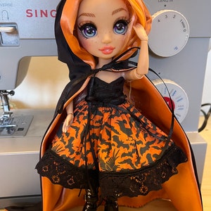 Rainbow high doll dress~handmade~Halloween ~dress~doll clothes-witch costume
