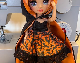 Rainbow high doll dress~handmade~Halloween ~dress~doll clothes-witch costume