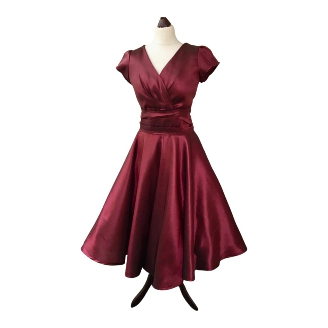 Plus Size Dress, Cocktail Dress, Womens Dress, Red Dress, Burgundy