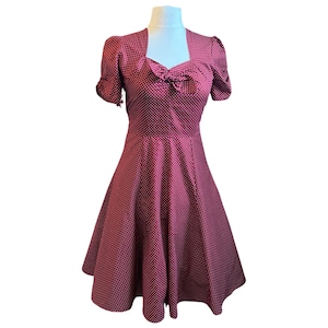 1940s dress polka dot dress, sizes 6-22, tea dress, dance, swing, wartime,ww2 dress, reproduction dress, vintage dress,plus size