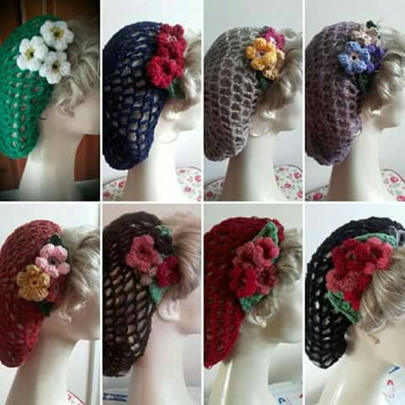 ☆ Filet À Cheveux En Maille Pour Femmes Bonnet Au Crochet Couleur Unie  Snood F