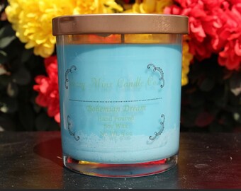 Boho Droom Geparfumeerd, Soja Wax Kaars, Housewarming Gift, Met de hand gegoten, Vakantie Cadeau, Fruitige Geur, Zoete Geur, Herfst Kaarsen
