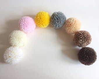 Small handmade pom poms (4cm) - made to order perfectly trimmed acrylic wool pom poms - photo prop
