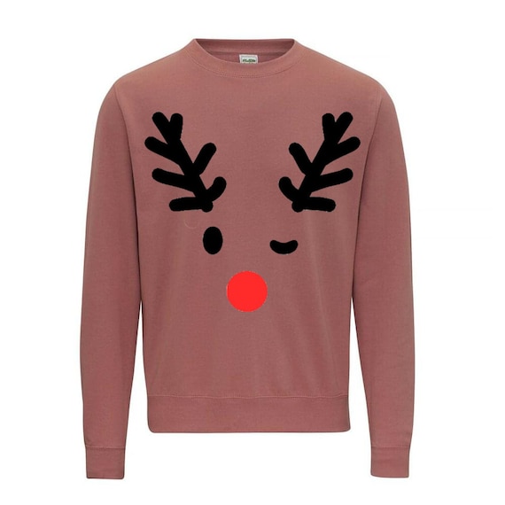 Glow in the Dark Reindeer Womens Long//S T-shirt Alternative Christmas Jumper