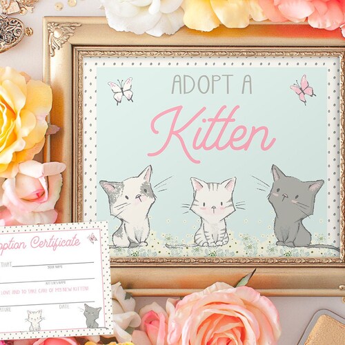 Cat Birthday Party Decorations Kitty Adoption Party - Etsy