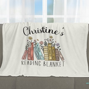 Personalized Reading Blanket Gift for Book Lover Book Blanket Reading Throw Blanket Librarian Gift Reading Minky Blanket Book Club Gift