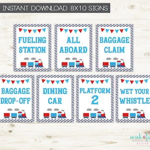 Train Birthday Party Signs Party Decor Set Printable Instant Download Chugga Choo Choo Boy Second 2 Birthday Pack All Aboard Baggage Claim