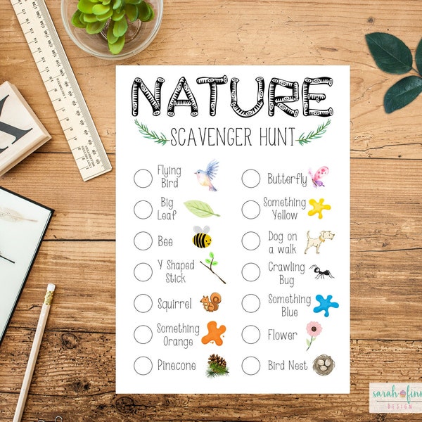 Outdoor Scavenger Hunt Nature Scavenger Hunt Printable Spring Kid Activity Instant Download Camping Outdoors Kid Party Game Version 2