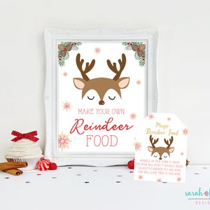 Reindeer Food Tags Printable Birthday Party Game Christmas Winter Instant Download Make Your Own Magic Reindeer Food School Gift Tags BOY