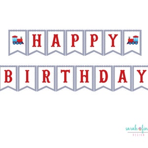 Train Birthday Banner Printable Instant Download All Aboard Party Decor Decorations DIY Digital Second birthday Chugga Chugga Choo Two