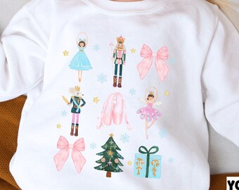Nutcracker Era sweatshirt for Kids Girls Nutcracker Crewneck Collage Dancer Sweater Pink Christmas Girls Sweatshirt Coquette Ballerina
