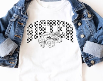 Monster Truck Sister Shirt Baby Truck Monster Truck Birthday Party Tee Sister Monster Truck Lover Matching Family Shirts Truck Sis Tee