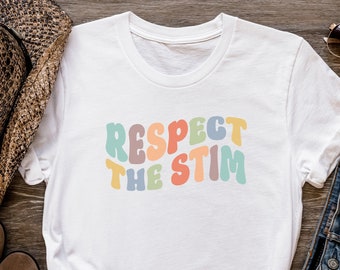 Autism Shirt for Kids Stimming Shirt Autism Awareness Shirt for Kids Shirt for Autistic Kids Respect the Stim Autism Mom Shirt Autism Retro