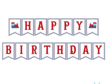 Train Birthday Banner Printable Instant Download All Aboard Party Decor Decorations DIY Digital Second birthday Chugga Chugga Choo Two