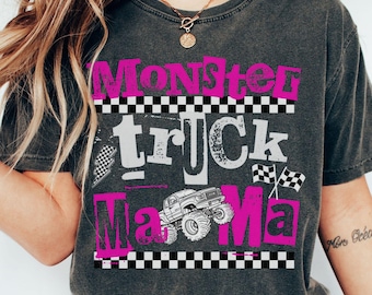 Monster Truck Mama Shirt Comfort Colors Tee Monster Truck Mom T-Shirt Trendy Grunge Monster Trucks Birthday Party Shirt
