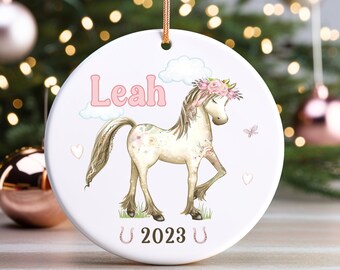 Personalized Horse Ornament Gift for Horse Lover Horseback Riding Christmas Ornament Horseback Rider Personalized Gifts Custom Horse Gift