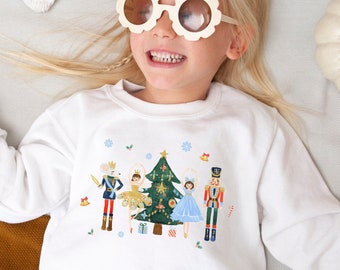 Nutcracker Sweatshirt for Kids Sweater for Christmas Crewneck Girls Christmas Sweatshirt Christmas Crewneck Youth Sweatshirt Ballet Gift