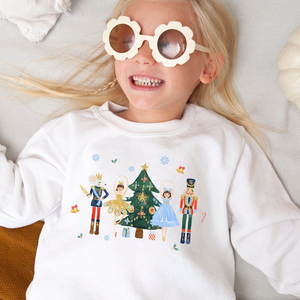 Nutcracker Sweatshirt for Kids Sweater for Christmas Crewneck Girls Christmas Sweatshirt Christmas Crewneck Youth Sweatshirt Ballet Gift