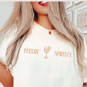 Aperol Spritz Shirt Comfort Colors Aperol Shirt Feelin&#39; Spritzy Shirt Minimal Oversized Trendy Cocktail Shirt aperol spritz bachelorette