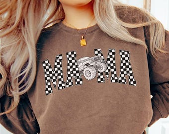 Monster Truck Mama Crewneck Sweatshirt Lightweight Crewneck Comfort Colors Mom Monster Truck Lover Truck Birthday Sweater
