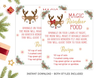 Reindeer Food Printable Tag - Etsy