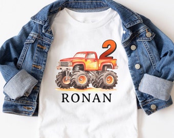 Monster Truck Shirt Personalized Monster Truck Party Shirt Boy Monster Truck Shirts Custom Name Monster Truck Gift Toddler Shirt Birthday