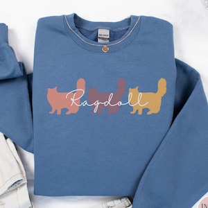 Ragdoll Cat Sweatshirt Gift for Raggies Cat Lover RagdollCat Owner Sweatshirt Women&#39;s Sweatshirt for Ragdoll Owner Gift