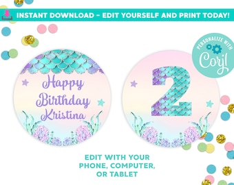 24 Pieces Mermaid Tail Cupcake Toppers Under The Sea Cake