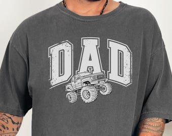 Monster Truck Dad Shirt Oversized Comfort Colors Monster Truck Dada T-Shirt Monster Truck Party Shirt Matching Family Monster Truck Lover