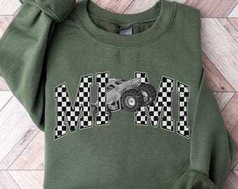 Shark Monster Truck Mimi Sweatshirt Monster Truck Mom Sweater Trendy Grandma Gift Grunge Truck Lover Crewneck Matching Birthday Party