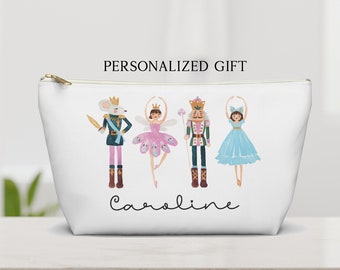 Personalized Nutcracker Gift Makeup Bag Ballet Gift for Nutcracker Gift Idea Accessory Zip Pouch Dance Lover Gift Dance Teacher Gifts PINK