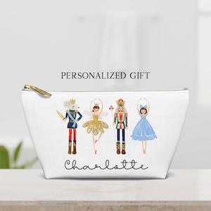 Personalized Nutcracker Gift Makeup Bag Ballet Gift for Nutcracker Gift Idea Accessory Zippered Pouch Dance Lover Gift Dance Teacher Gifts