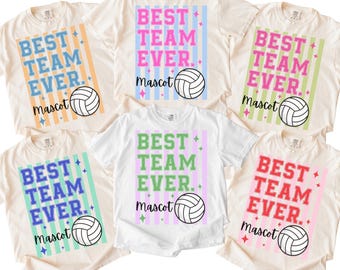 Volleyball Shirt Matching Team Shirts Volleyball Squad Volleyball Mom Tshirt Coach Best Team Ever Custom Mascot Name Comfort Colors Tee