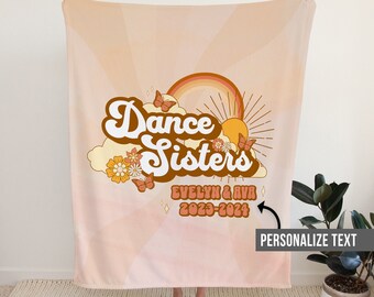 Personalized Dance Sister Blanket Dance Gift for Dancer Competition Retro Dance Gift Dance Custom Gift Custom Name Blanket Dance Lover