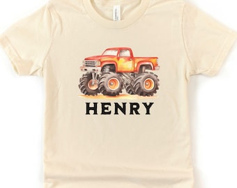 Monster Truck Shirt Personalized Monster Truck Party Shirt Family Monster Truck Shirts Custom Name Monster Truck Gift Toddler Shirt Birthday