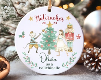 Nutcracker Ornament Personalized Nutcracker Name and Role Ornament Nutcracker Cast Gift Christmas Ballet Keepsake Clara Gift Ornament Mouse