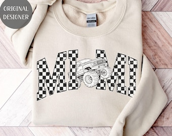 Monster Truck Mimi Sweatshirt Monster Truck Mom Sweater Trendy Grandma Gift Grunge Truck Lover Crewneck Matching Birthday Party