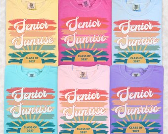 Senior Sunrise Shirt Senior Sunrise Class of 2027 Tshirt Comfort Color Tee Last First Day Graduating Senior Stripes Graduation High School