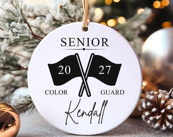 Color Guard Senior Ceramic Ornament | Personalized Name and Year