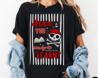 Matching Teacher Shirts Reading Teacher Tee Pirate Elementary School Teaching Shirts Group Staff Tee Librarian Book Shirt Grade Level