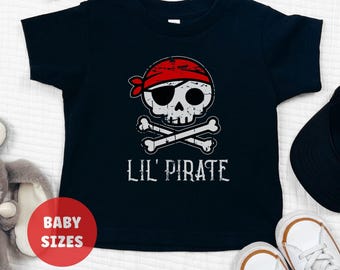 Pirate Baby Shirt Little Pirate Halloween Tshirt for Baby Pirate Cruise Pirate Party Baby Tee