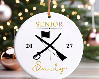 Senior Color Guard Ornament Personalized Name and Year Ceramic Winter Guard Keepsake Rifle Sabre Graduating Senior Gift